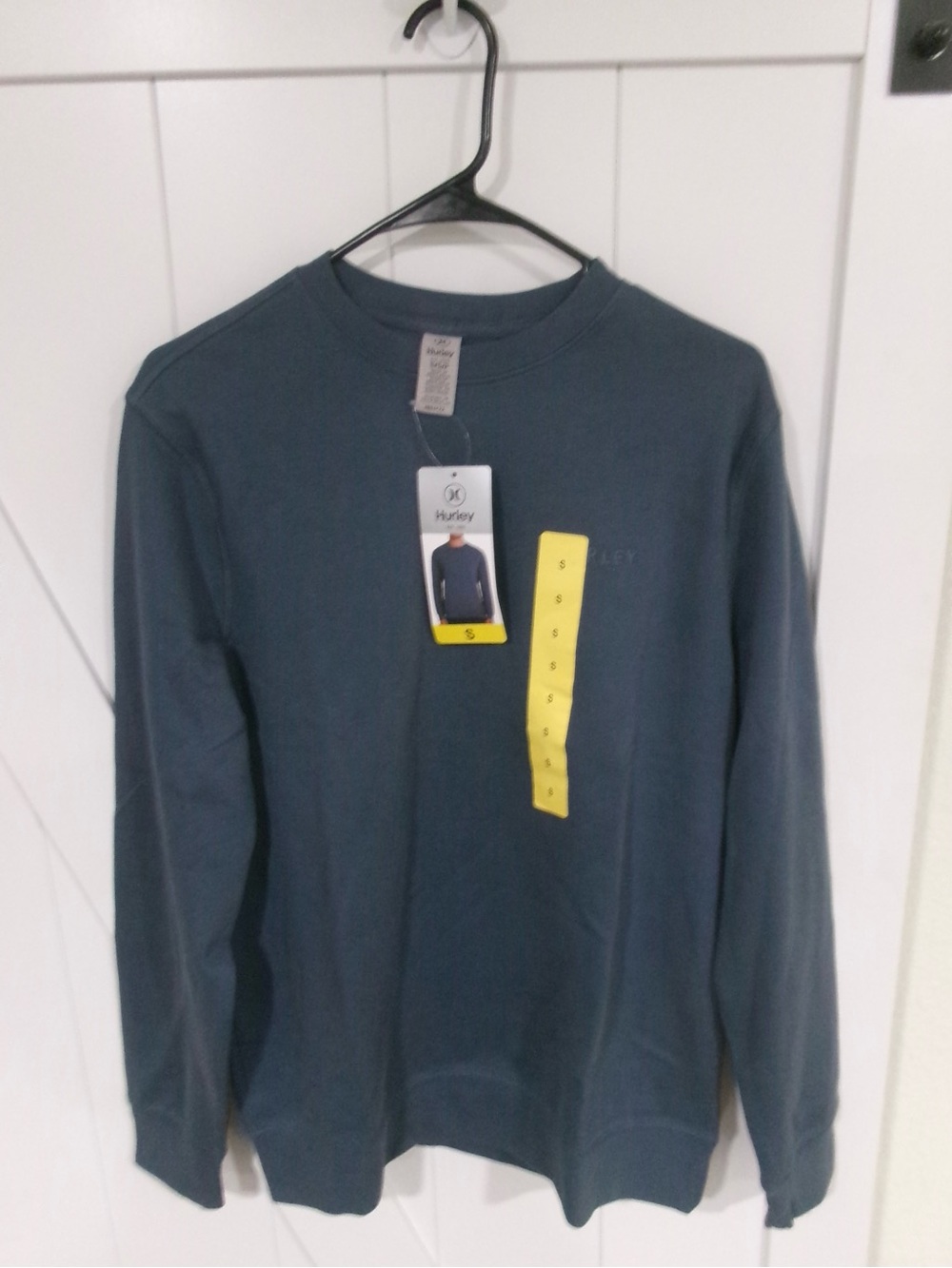 Hurley Slate Blue Crewneck Sweatshirt with Subtle Logo
